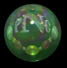 [iridescent green ball from 1600x1200 black logo image]